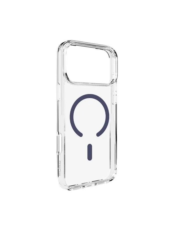 Puro Lite Mag TPU+PC Case Compatible with MagSafe for iPhone 17 Pro Max - Transparent with Blue Ring