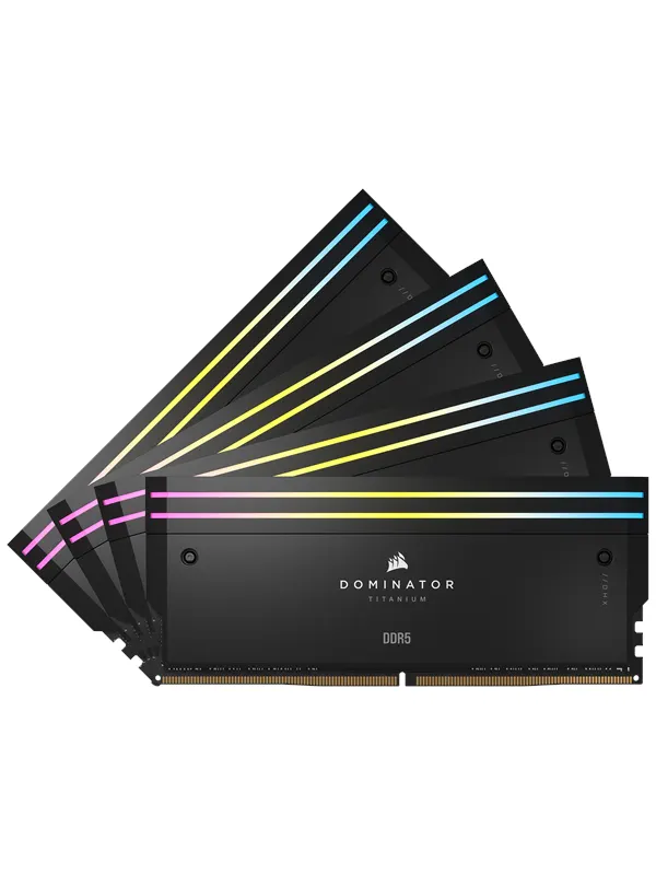 Corsair Dominator Titanium DDR5-6000 - 64GB - CL36 - Quad Channel (4 pcs) - Intel XMP - Svart med RGB