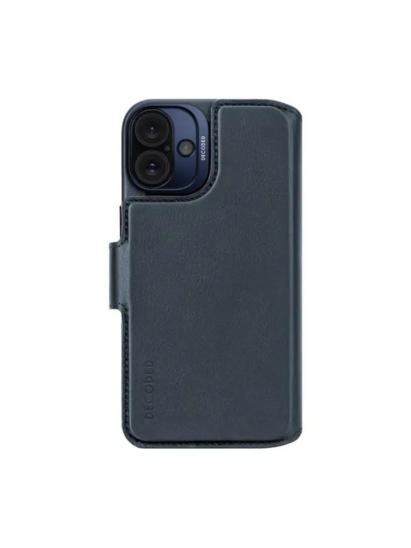Decoded Leather Detachable Wallet for iPhone 16 Plus Navy