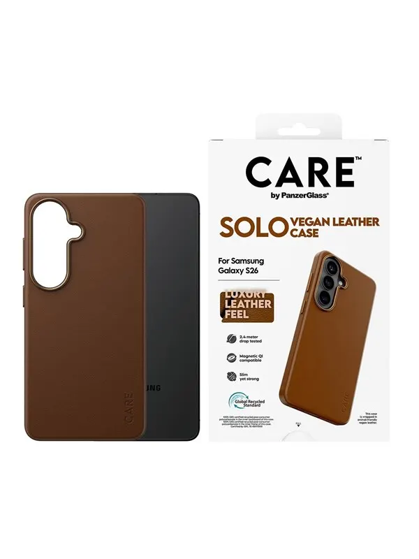 CARE by PanzerGlass Solo Case Brown w. Qi Samsung Galaxy S26